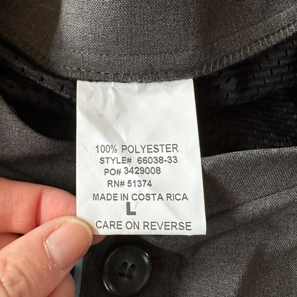 Mens Gray Mandarin Collar Blazer With Blue Trim & Button Details Size L - Picture 4 of 6